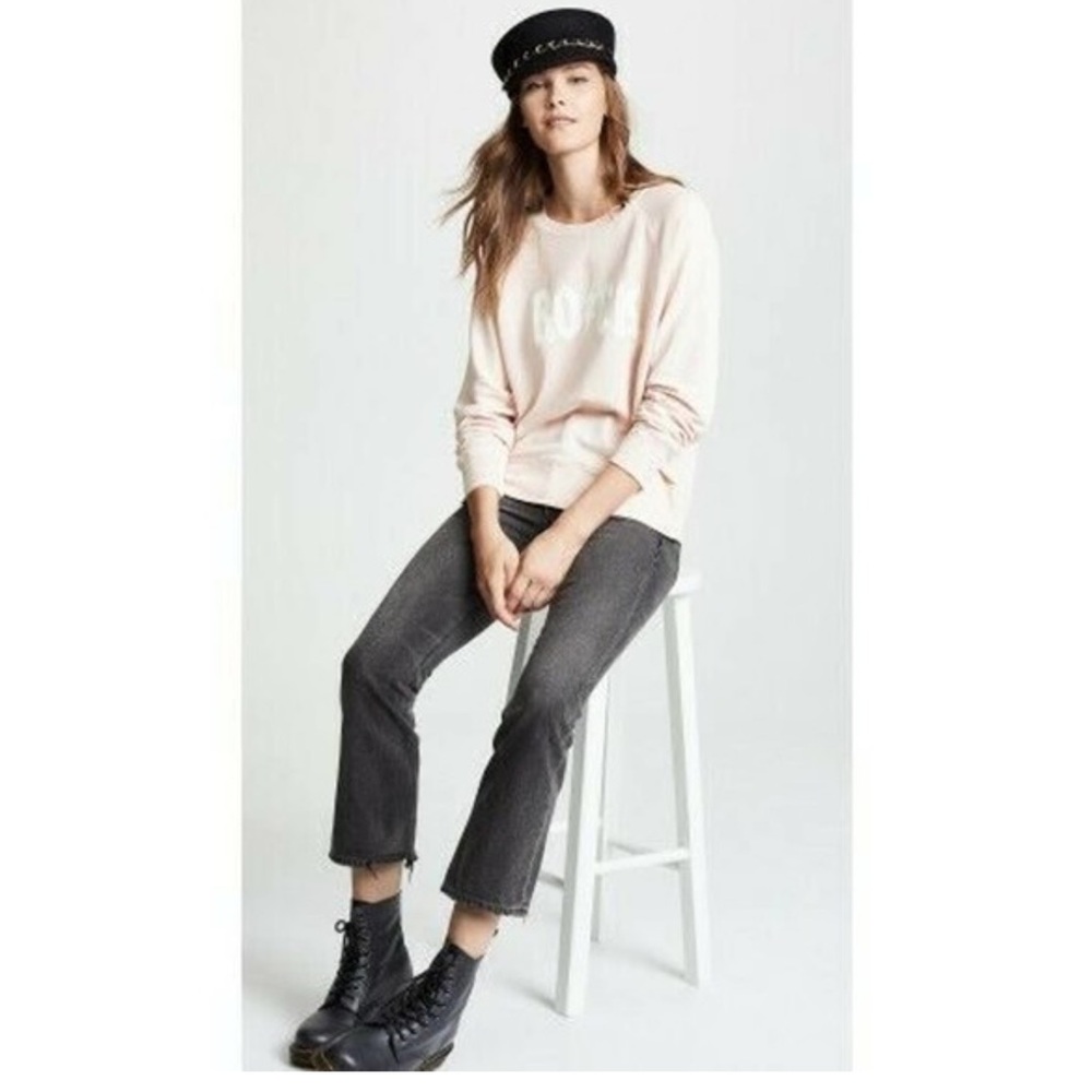 ZADIG & VOLTAIRE pink white ROCK UPPER PRINT SPUS SWEATER scoop neck sweatshirt - Picture 5 of 14